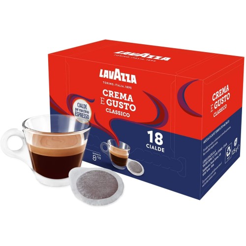 Lavazza Crema e Gusto Classico, 18 cialde per macchina espresso