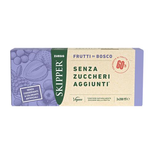 Skipper succo frutti di bosco senza zucchero 3x200ml