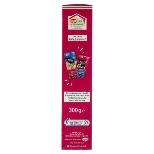 Chocolate Protein Müesli, eiweissreiches Knuspermüsli mit dunkler Schokolade, Mandeln und gerösteten Haselnüssen, Cameo