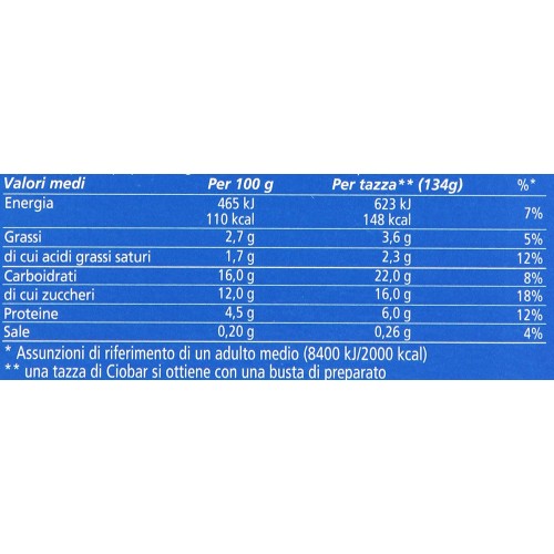 Ciobar Preparato per Bevanda, Denso e Cremoso, al gusto Fondente - 115 gr