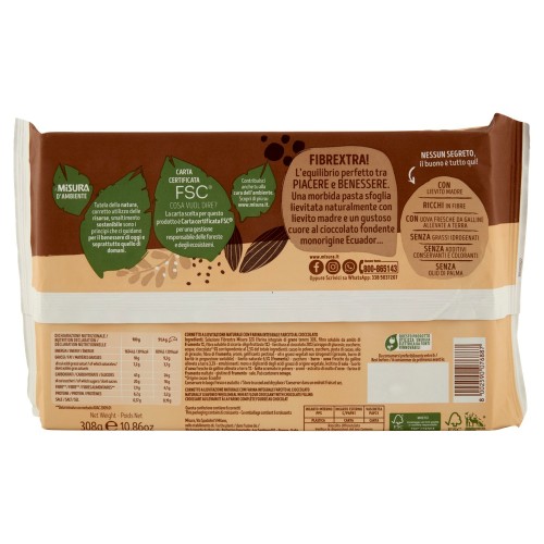Cornetto Fibrextra, Choco, Misura, 308 g, paquet de 6 croissants
