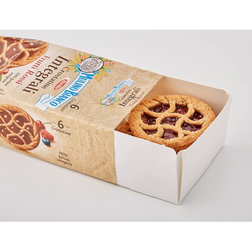 Vollkorntörtchen mit roter Fruchtkonfitüre, zum Frühstück und als süßer Snack, 6 Törtchen