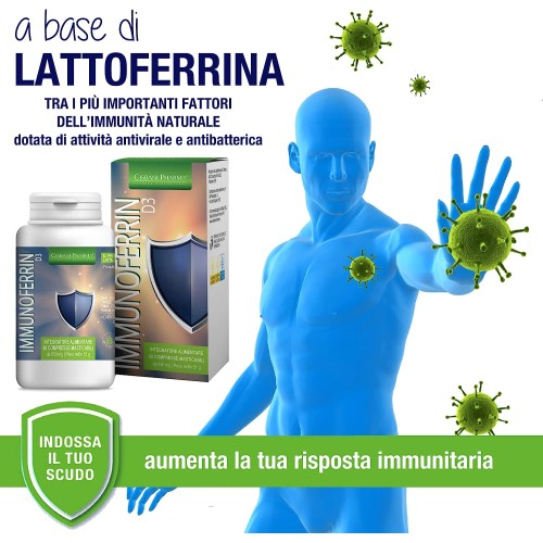 Immunoferrin D3, Integratore di Lattoferrina con Vitamina C, D e Zinco Immunoferrin D3, Integratore di Lattoferrina con Vitamina C, D e Zinco