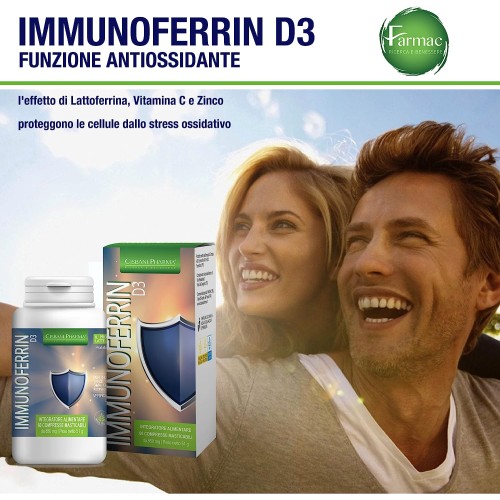 Immunoferrin D3, Integratore di Lattoferrina con Vitamina C, D e Zinco Immunoferrin D3, Integratore di Lattoferrina con Vitamina C, D e Zinco
