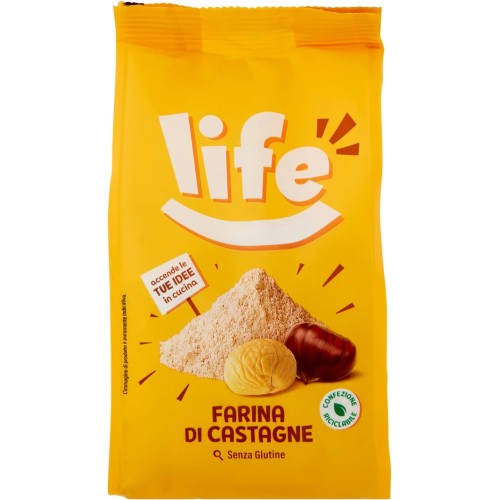 Farina di castagne, Farina senza Glutine Ricca di Fibre Vitamine e Minerali, a Ridotta Quantità di Grassi Saturi, 250 g