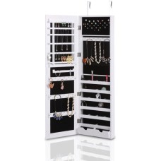 Armadio porta gioielli bigiotteria da appendere con specchio montaggio a parete 119 x 35 x 9 cm