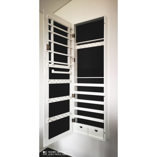 Armadio porta gioielli bigiotteria da appendere con specchio montaggio a parete 119 x 35 x 9 cm Armadio porta gioielli bigiotteria da appendere con specchio montaggio a parete 119 x 35 x 9 cm