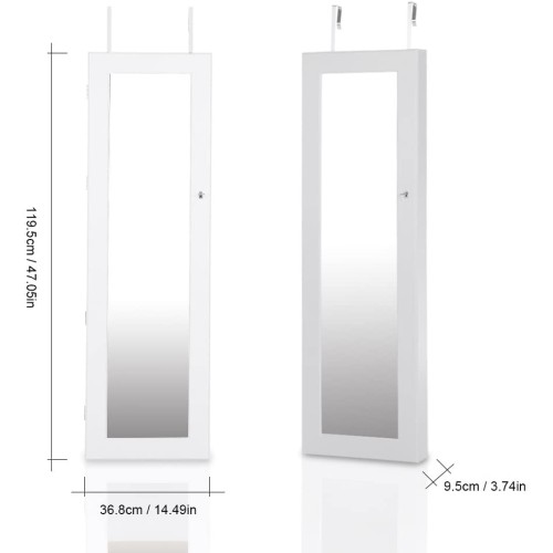 Armadio porta gioielli bigiotteria da appendere con specchio montaggio a parete 119 x 35 x 9 cm Armadio porta gioielli bigiotteria da appendere con specchio montaggio a parete 119 x 35 x 9 cm