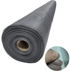 Rete Zanzariera in Fibra di Vetro, colore grigio, maglia 18x16, rotolo 30 metri, ottima qualità, per zanzariere a telaio fisso, altezza 150 cm