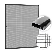 Zanzariera finestra, tenda antimosche, anti insetti, con telaio in alluminio, bianco o antracite