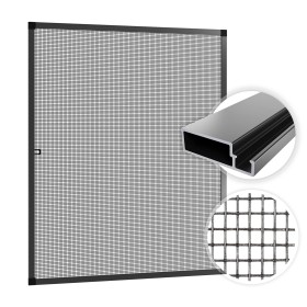 Zanzariera finestra, tenda antimosche, anti insetti, con telaio in alluminio, bianco o antracite