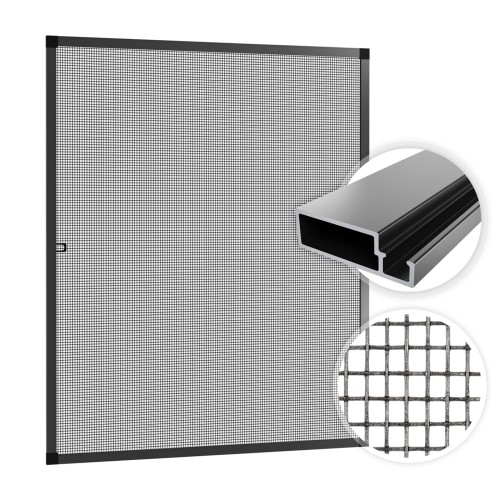 Zanzariera finestra, tenda antimosche, anti insetti, con telaio in alluminio, bianco o antracite