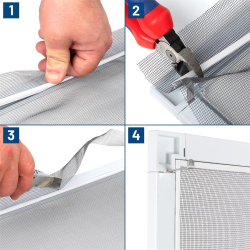 Zanzariera finestra, tenda antimosche, anti insetti, con telaio in alluminio, bianco o antracite Zanzariera finestra, tenda antimosche, anti insetti, con telaio in alluminio, bianco o antracite