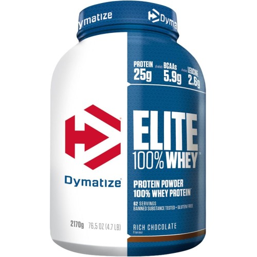 Dymatize Elite Whey, Proteine isolate, 100%, confezione da 2.10 kg, gusto cioccolato