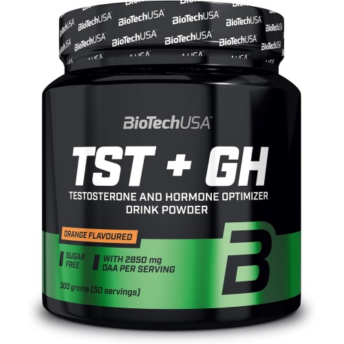 Bevanda in polvere aromatizzata al testosterone e agli ormoni con DAA, TST+GH, 300 g (50 dosi), Sapore Arancia
