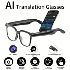 Occhiali Intelligenti con Fotocamera, Fotocromatico, Registrazione Video HD 1080P, con Assistente AI & Traduzione Live