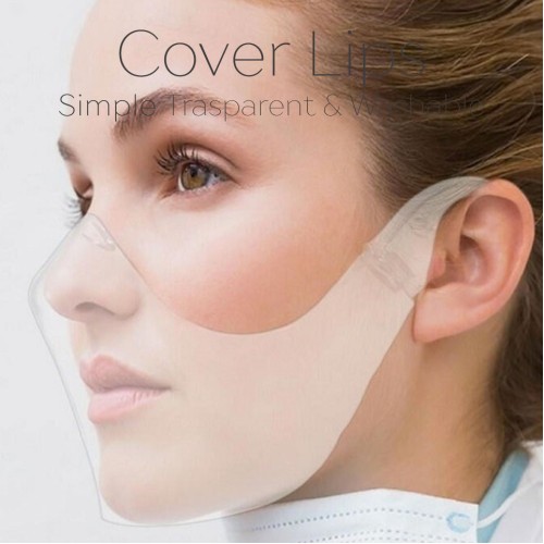 Cover Lips, visiera trasparente, copre bocca e naso Cover Lips, visiera trasparente, copre bocca e naso