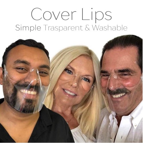 Cover Lips, visiera trasparente, copre bocca e naso Cover Lips, visiera trasparente, copre bocca e naso