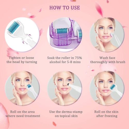 Derma Roller con Spazzola Silicone Pulizia Viso per Anti Acne Derma Roller con Spazzola Silicone Pulizia Viso per Anti Acne