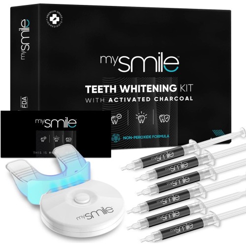 Mysmile Kit sbiancante denti a luce Led, più 6 gel 3ml a carbone attivo, il miglior sbiancamento denti professionale