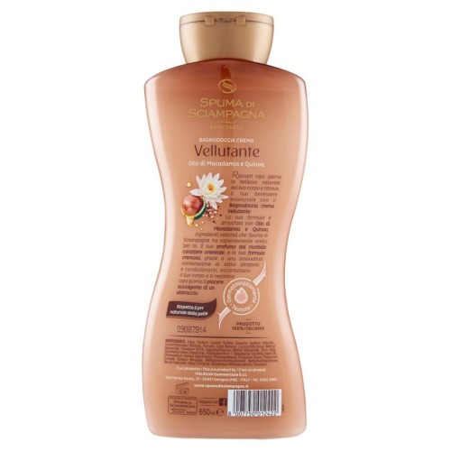 Spuma di Sciampagna Benessere Vellutante Bagnodoccia Crema Olio di Macadamia e Quinoa 650 ml Spuma di Sciampagna Benessere Vellutante Bagnodoccia Crema Olio di Macadamia e Quinoa 650 ml