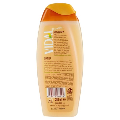 VIDAL doccia schiuma Vaniglia e Lime 250ml VIDAL doccia schiuma Vaniglia e Lime 250ml
