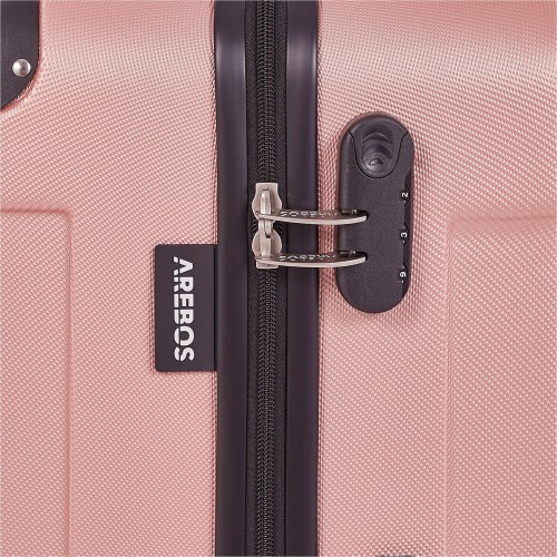 Set di 3 valigie da viaggio Oro rosa, AREBOS Set di 3 valigie da viaggio Oro rosa, AREBOS