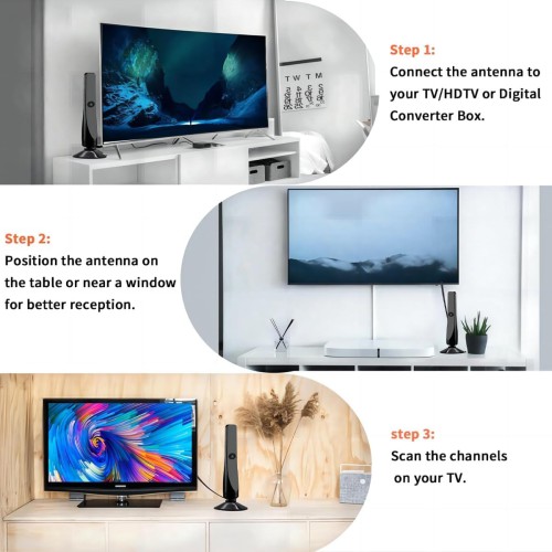 Digitale TV Antenne, leistungsstarke interne HDTV Antenne mit Verstärker, 360°-Empfang von 50 Meilen TV-Antenne, unterstützt 4K 1080P, DVB-T2 VHF UHF TV, 5M Koaxialkabel Digitale TV Antenne, leistungsstarke interne HDTV Antenne mit Verstärker, 360°-Empfang von 50 Meilen TV-Antenne, unterstützt 4K 1080P, DVB-T2 VHF UHF TV, 5M Koaxialkabel