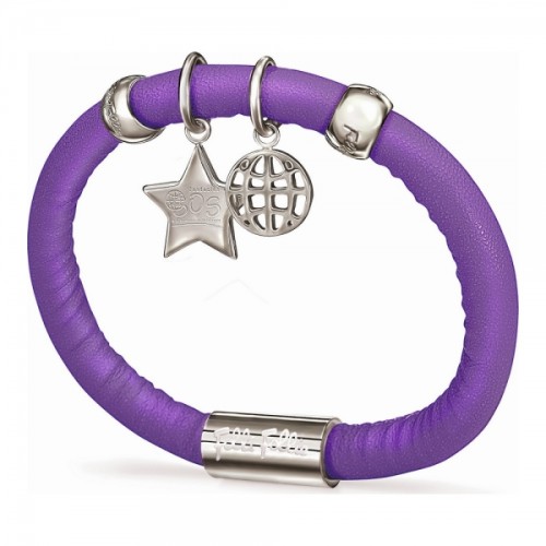 Bracciale da Donna, Folli Follie, Viola, 16 cm, in pelle