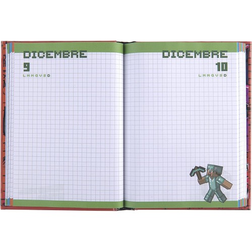 Minecraft Diario, 2022/2023, 12 Mesi, Minecraft Verde, Standard, adattabile ad ogni anno Minecraft Diario, 2022/2023, 12 Mesi, Minecraft Verde, Standard, adattabile ad ogni anno