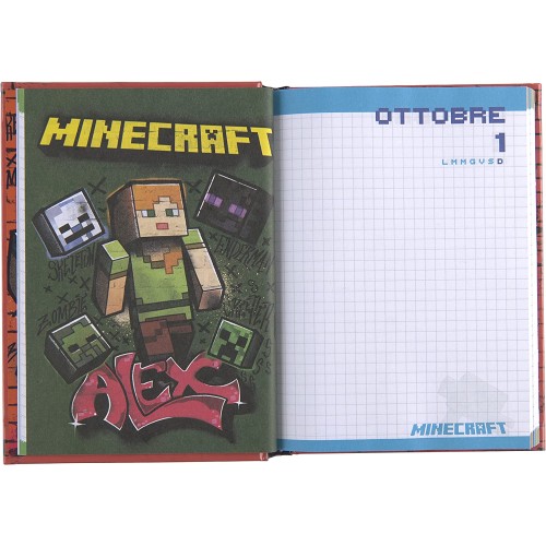 Minecraft Diario, 2022/2023, 12 Mesi, Minecraft Verde, Standard, adattabile ad ogni anno Minecraft Diario, 2022/2023, 12 Mesi, Minecraft Verde, Standard, adattabile ad ogni anno