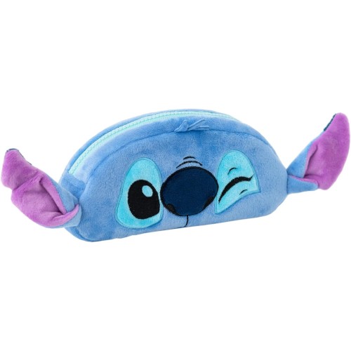 Astuccio in peluche scuola elementare media, bambina, Stitch Disney, 20x9x5cm tessuto felpato