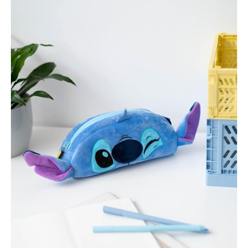 Astuccio in peluche scuola elementare media, bambina, Stitch Disney, 20x9x5cm tessuto felpato Astuccio in peluche scuola elementare media, bambina, Stitch Disney, 20x9x5cm tessuto felpato