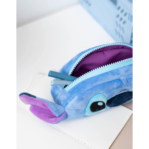 Astuccio in peluche scuola elementare media, bambina, Stitch Disney, 20x9x5cm tessuto felpato Astuccio in peluche scuola elementare media, bambina, Stitch Disney, 20x9x5cm tessuto felpato