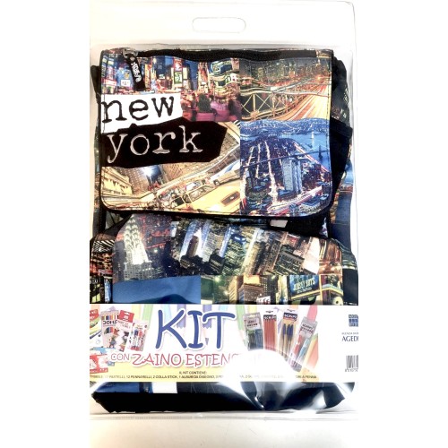 Sac à dos extensible, imprimé New York, avec ensemble scolaire Sac à dos extensible, imprimé New York, avec ensemble scolaire