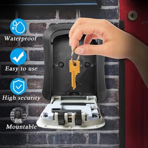 Cassetta di sicurezza per esterno, con combinazione codice, ideale per depositare chiavi, materiale in ABS resistente Cassetta di sicurezza per esterno, con combinazione codice, ideale per depositare chiavi, materiale in ABS resistente