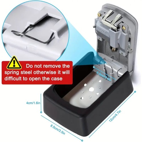 Cassa forte per chiavi, per esterno in metallo, con combinazione codice, ideale per depositare chiavi, materiale in metallo Cassa forte per chiavi, per esterno in metallo, con combinazione codice, ideale per depositare chiavi, materiale in metallo