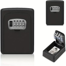 Cassa forte per chiavi, per esterno in metallo, con combinazione codice, ideale per depositare chiavi, materiale in metallo, colore nero