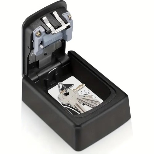 Cassa forte per chiavi, per esterno in metallo, con combinazione codice, ideale per depositare chiavi, materiale in metallo, colore nero Cassa forte per chiavi, per esterno in metallo, con combinazione codice, ideale per depositare chiavi, materiale in metallo, colore nero