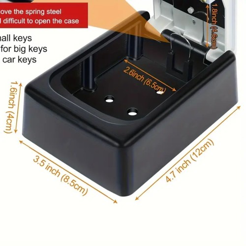 Cassa forte per chiavi, per esterno in metallo, con combinazione codice, ideale per depositare chiavi, materiale in metallo, colore nero Cassa forte per chiavi, per esterno in metallo, con combinazione codice, ideale per depositare chiavi, materiale in metallo, colore nero