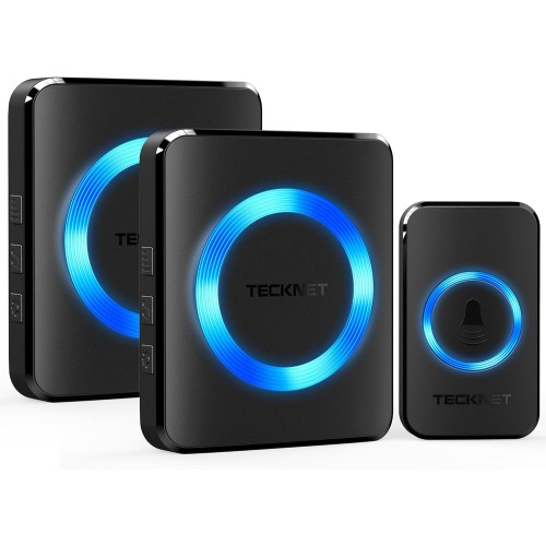 Campanello Senza Fili, Wireless, 60 Suonerie, Indicatori LED, 400 metri, Operativo a grande Distanza, 5 Volumi Selezionabili