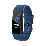 Smartwatch pour sport, gymnastique, fitness et autres 115 activités, Bluetooth, imperméable, cardiofréquencemètre, compteur de pas, compteur de calories, bleu