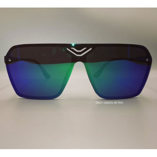 Okly Retro Sonnenbrille, Damen Herren Sonnenbrille, grün Okly Retro Sonnenbrille, Damen Herren Sonnenbrille, grün