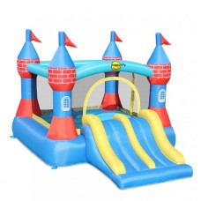 Castello Gonfiabile Grande, Scivolo Doppio, Gioco per Bambini, Tappeto Saltarello, Happy Hop