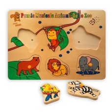 Puzzle con animali in legno con effetti musicali