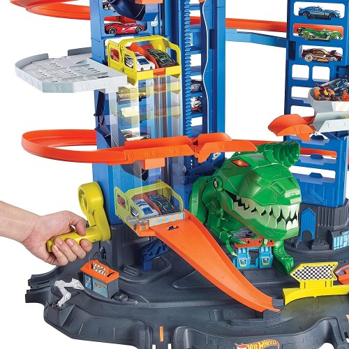 Ultimate Garage Assalto del T-Rex Robot, con 2 Macchinine incluse, Hot Wheels Ultimate Garage Assalto del T-Rex Robot, con 2 Macchinine incluse, Hot Wheels