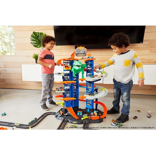 Ultimate Garage Assalto del T-Rex Robot, con 2 Macchinine incluse, Hot Wheels Ultimate Garage Assalto del T-Rex Robot, con 2 Macchinine incluse, Hot Wheels