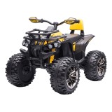 Quad per bambini elettrico, 12V, con fari funzionanti e pedale, batteria ricaricabile, età 3-5 Anni, colore giallo
