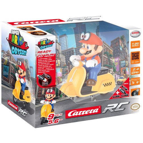 Scooter Mario Bros, radiocommandé, Carrera, échelle 1:20 Scooter Mario Bros, radiocommandé, Carrera, échelle 1:20