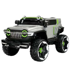 Auto elettrica per bambini, 12v, Jeep, 2 posti, con telecomando 2.4g, grigia